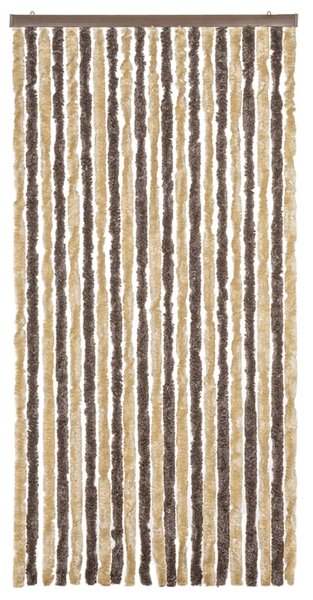 Závěs proti hmyzu tmavě hnědý a béžový 90 x 220 cm žinylka