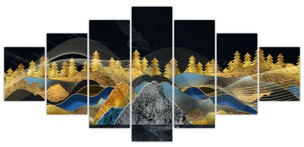 Obraz - Zlaté hory (210x100 cm)