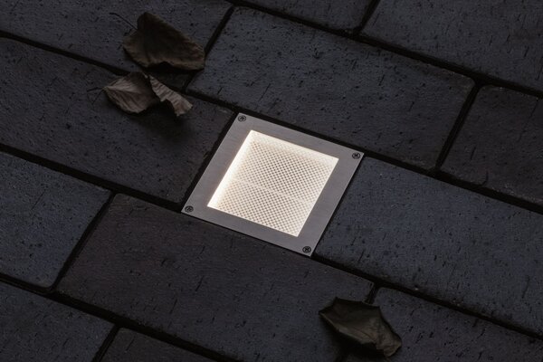 P 94336 Venkovní zemní svítidlo Brick 100 x 100 x 38 mm IP67 0,8W kov/ocel pohybové čidlo - PAULMANN
