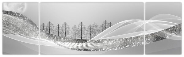Obraz - Stříbrná krajina (170x50 cm)