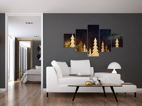 Obraz - Zlatá noc (125x70 cm)