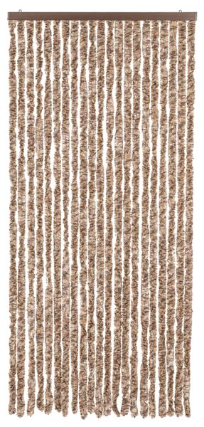 Závěs proti hmyzu béžový a tmavě hnědý 90 x 220 cm žinylka