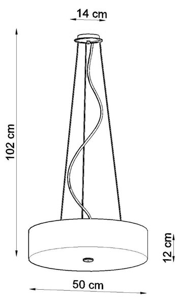 Závěsné svítidlo Skala, 1x bílé textilní stínítko, (bílé sklo), (fi 50 cm)