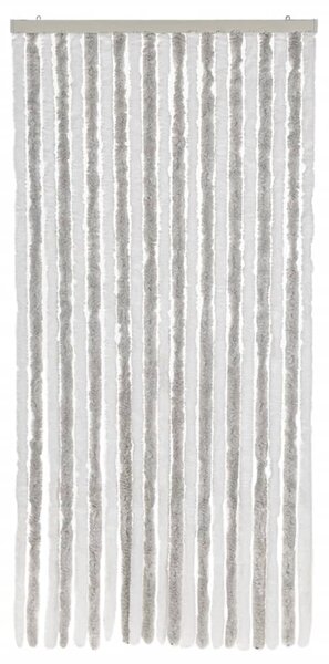Závěs proti hmyzu světle šedý a bílý 90 x 220 cm žinylka