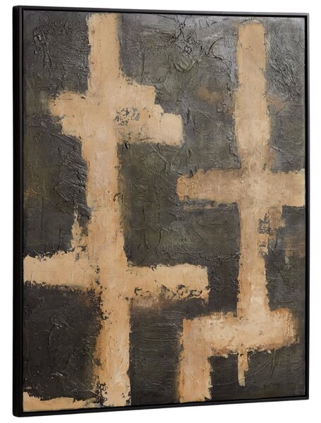 Kave Home Béžovo-zelený abstraktní obraz Emeri 100 x 80 cm