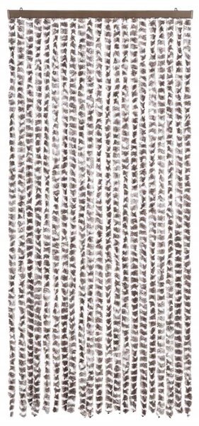 Závěs proti hmyzu taupe a bílý 90 x 200 cm žinylka