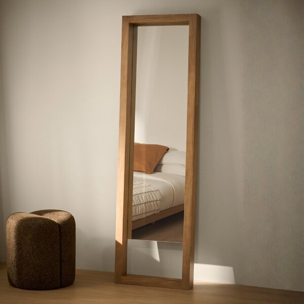 Kave Home Dřevěné stojací zrcadlo Vatro 181 x 52cm