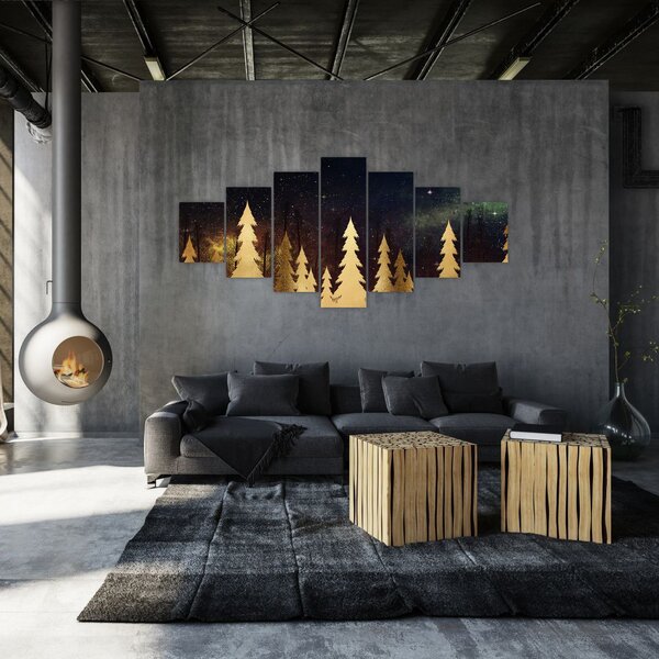 Obraz - Zlatá noc (210x100 cm)