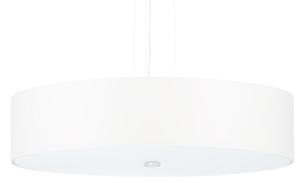 Závěsné svítidlo Skala, 1x bílé textilní stínítko, (bílé sklo), (fi 50 cm)