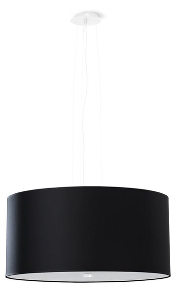 Závěsné svítidlo Otto, 1x černé textilní stínítko, (bílé sklo), (fi 50 cm)