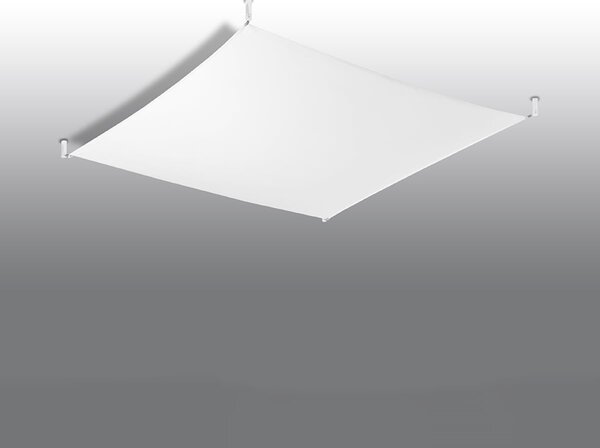 Stropní svítidlo Luna, 1x bílé textilní stínítko, (140 cm)