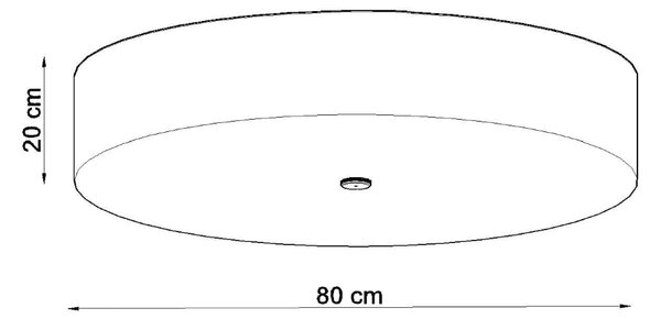 Stropní svítidlo Skala, 1x bílé textilní stínítko, (bílé sklo), (fi 80 cm)