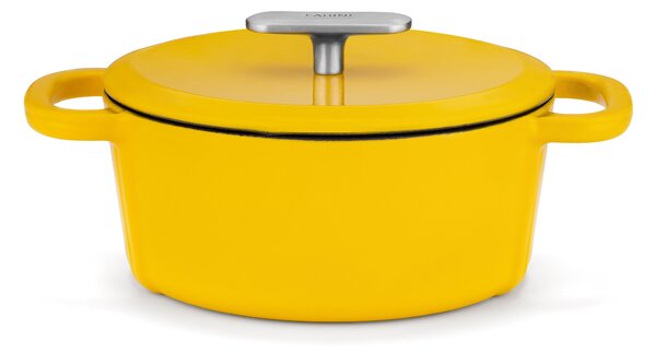Fabini Smaltovaný litinový kastrol s poklicí Ø 20 cm (2 l), žlutý
