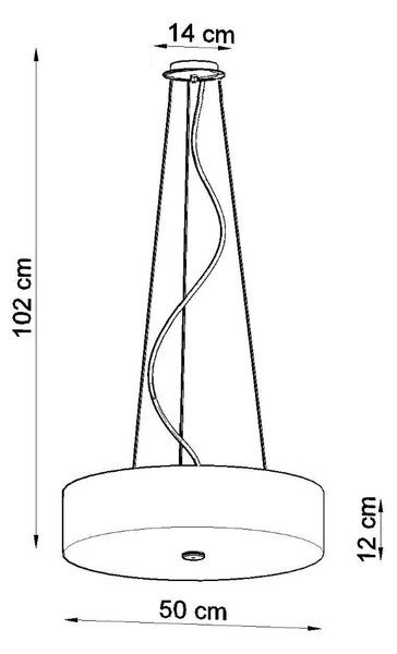 Závěsné svítidlo Skala, 1x černé textilní stínítko, (bílé sklo), (fi 50 cm)