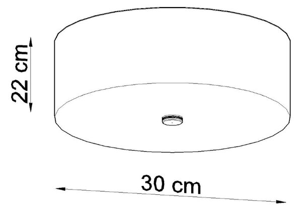 Stropní svítidlo Skala, 1x černé textilní stínítko, (bílé sklo), (fi 30 cm)