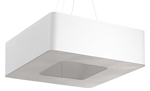 Závěsné svítidlo Urano, 1x bílé textilní stínítko, (bílý plast), (60 cm)