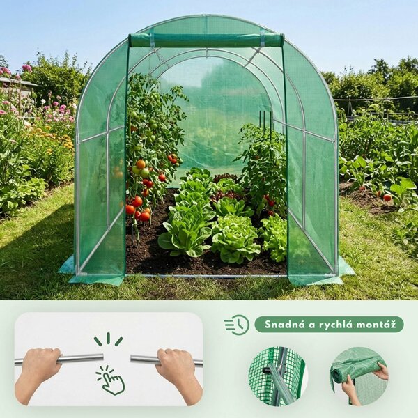 Ak furniture Zahradní fóliovník BEDDIE I 200x300x200 cm zelený