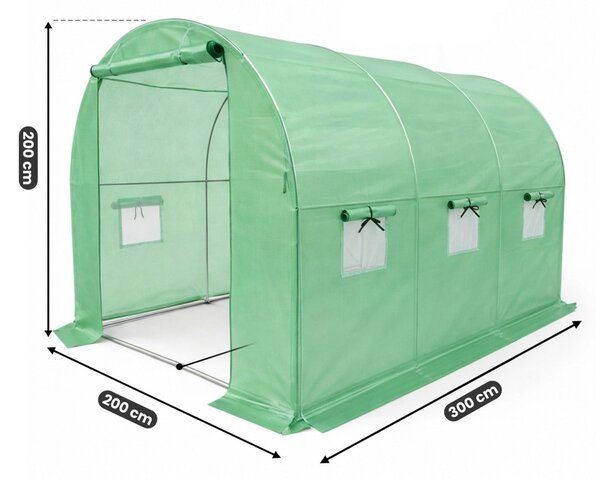 Ak furniture Zahradní fóliovník BEDDIE I 200x300x200 cm zelený