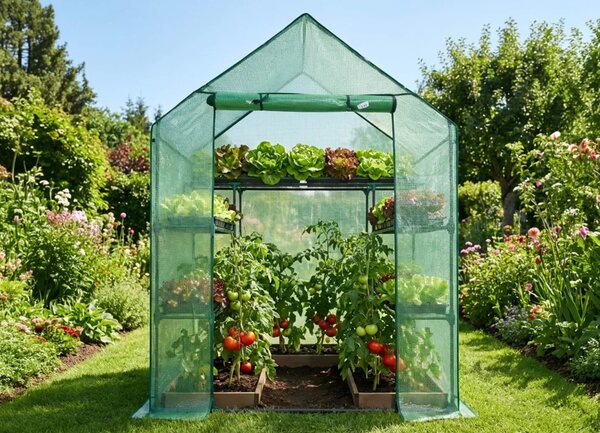 Ak furniture Zahradní fóliovník SOMA 143x73x195 cm zelený