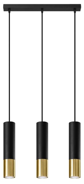Závěsné svítidlo Loopez, 3x černé kovové stínítko, g