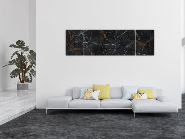 Obraz - Černý mramor (170x50 cm)