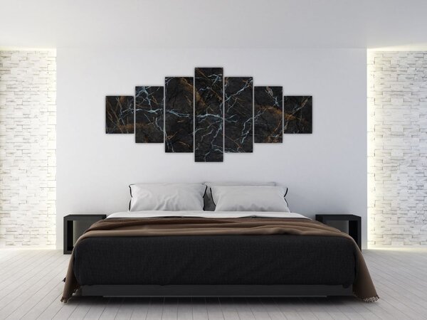 Obraz - Černý mramor (210x100 cm)
