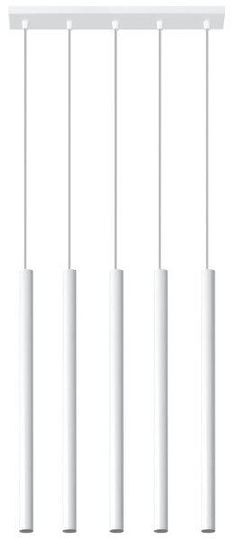 Závěsné svítidlo Pastelo, 5x bílé kovové stínítko