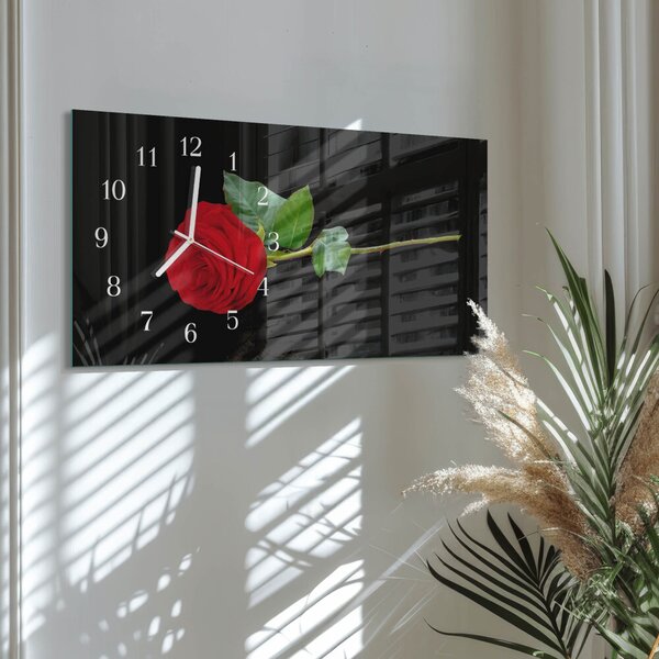 Skleněné hodiny horizontální Růže zsppb-60x30-00295229