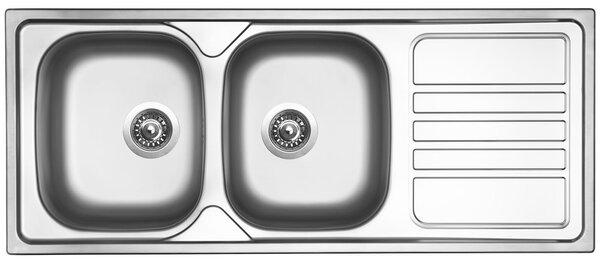Nerezový dřez Sinks OKIO 1200 DUO V 0,7mm matný RDOKM12050027V
