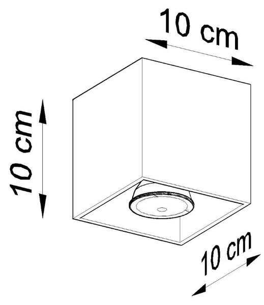 Stropní svítidlo Quad, 1x tmavě šedé kovové stínítko