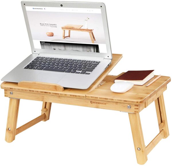 SONGMICS Bambusová podložka pod notebook přírodní 63x35 cm