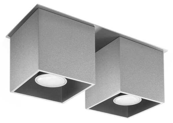Stropní svítidlo Quad, 2x šedé kovové stínítko