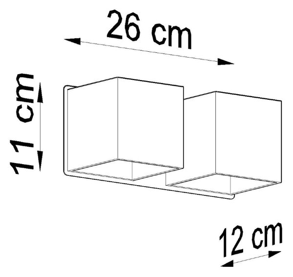 Nástěnné svítidlo Quad, 2x šedé kovové stínítko