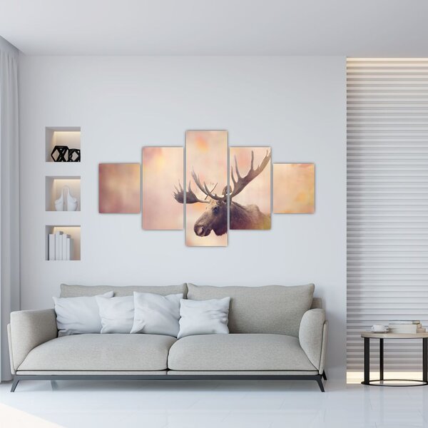 Obraz - Los v podzimním listí (125x70 cm)