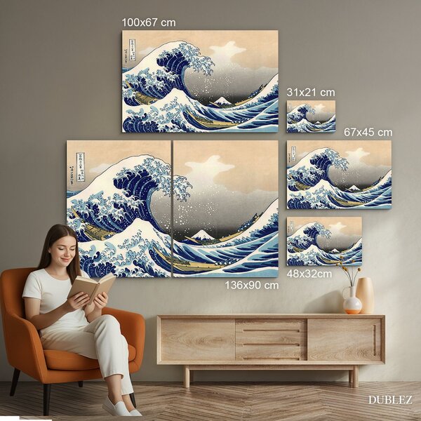 DUBLEZ | Reprodukce obrazu Hokusai - Velká vlna u Kanagawy | UV tisk, Premium