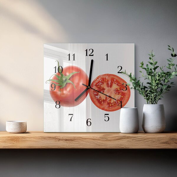 Skleněné hodiny na stěnu Rajčata zskc-30x30-00185200