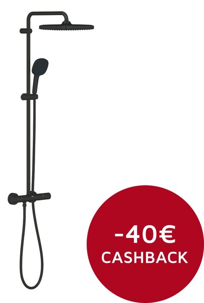 GROHE Vitalio Comfort 250 - Sprchový systém s termostatem na zeď, černá matná 266962431