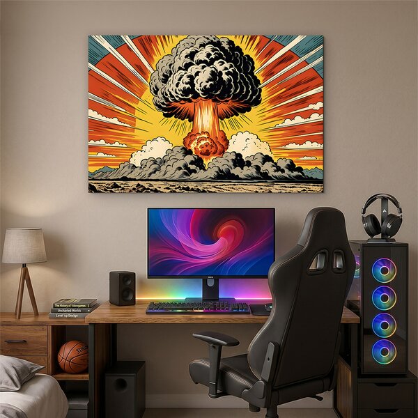 DUBLEZ | Pop art obraz - Atomový hřib | UV tisk, Premium