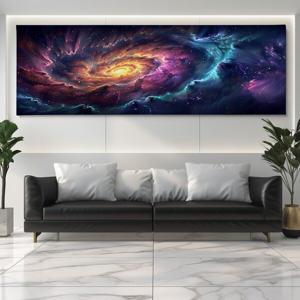 Obraz na plátně - Galaxie Risierre FeelHappy.cz Rozměr obrazu (Šířka x Výška): 60 x 20 cm