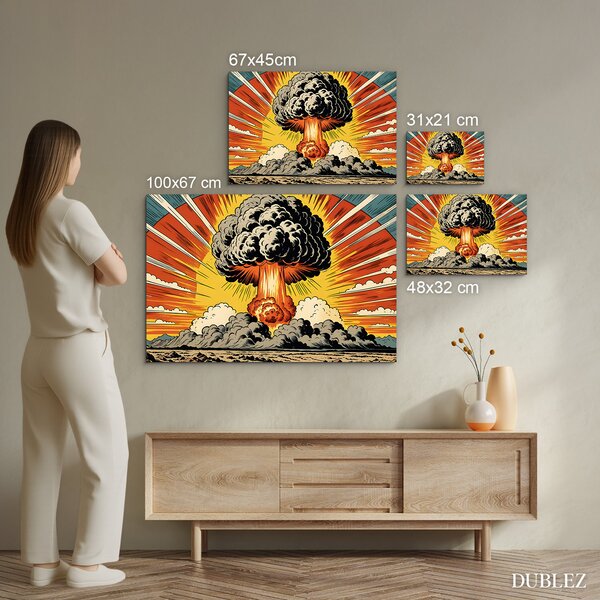 DUBLEZ | Pop art obraz - Atomový hřib | UV tisk, Premium