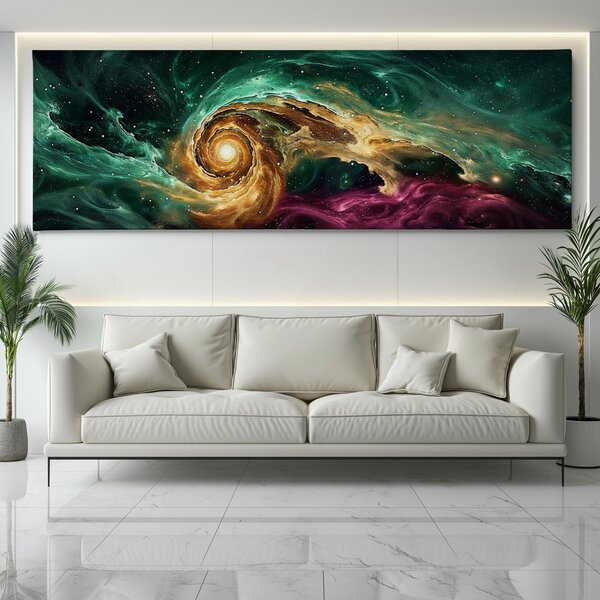 Obraz na plátně - Galaxie Cosmeo FeelHappy.cz Rozměr obrazu (Šířka x Výška): 60 x 20 cm