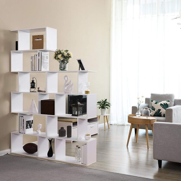 SONGMICS Designový regál 6 polic bílý