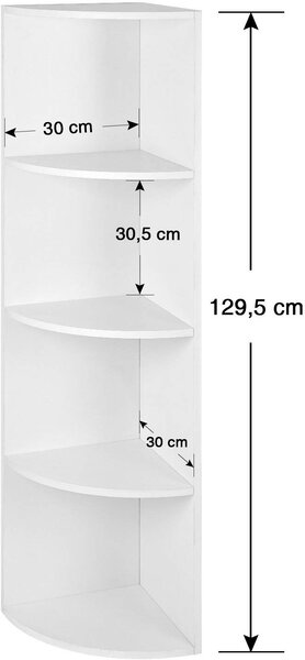 SONGMICS Rohový regál bílý 30x130 cm