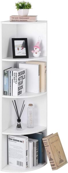 SONGMICS Rohový regál bílý 30x130 cm