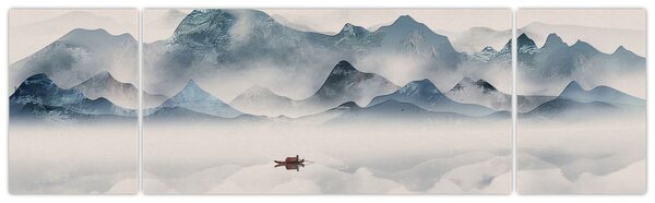 Obraz - Údolí modrých hor (170x50 cm)