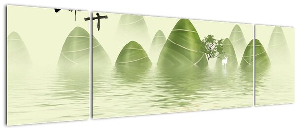Obraz - Údolí zelených hor (170x50 cm)