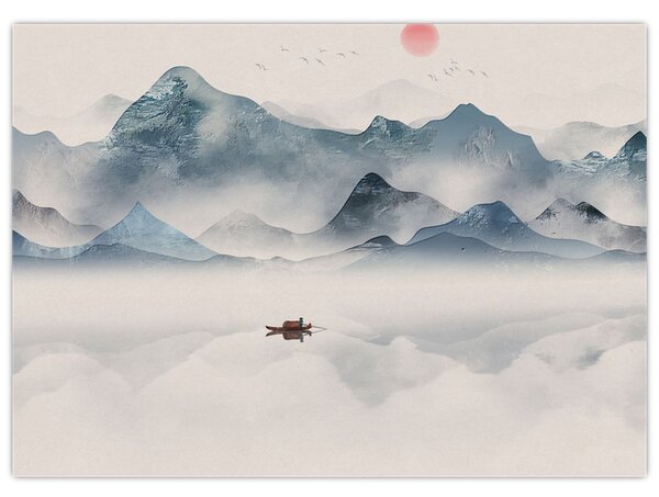 Obraz - Údolí modrých hor (70x50 cm)