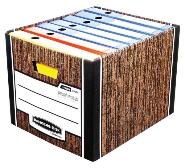 Archivační kontejner Fellowes Bankers Box Woodgrain 2 ks/bal, hnědá