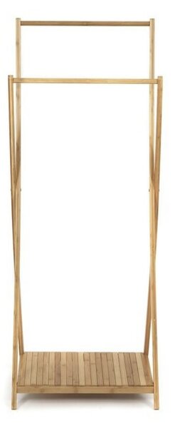 Bambusový věšák na oblečení Compactor Bamboo, dvojitý, hnědá