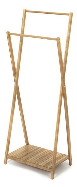 Bambusový věšák na oblečení Compactor Bamboo, dvojitý, hnědá